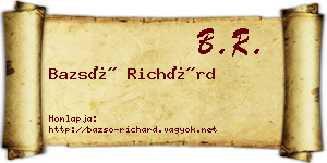 Bazsó Richárd névjegykártya