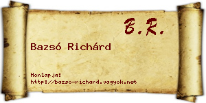 Bazsó Richárd névjegykártya